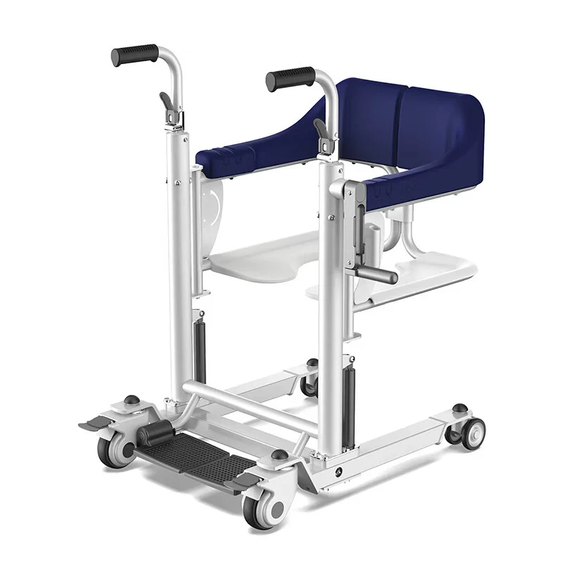 Multifunctional manual disabled patient lift transfer chair with commode waterproof shower chair